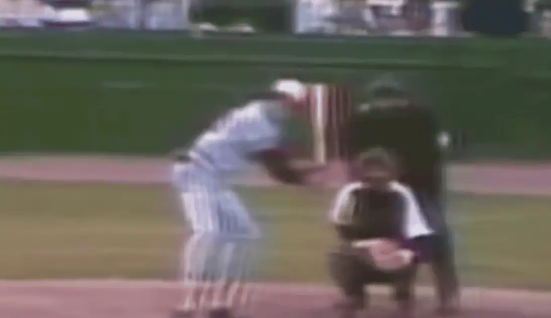 Rod Carew demonstrates his unconventional "Iceman" stance, showcasing that perfect form isn't necessary in baseball.